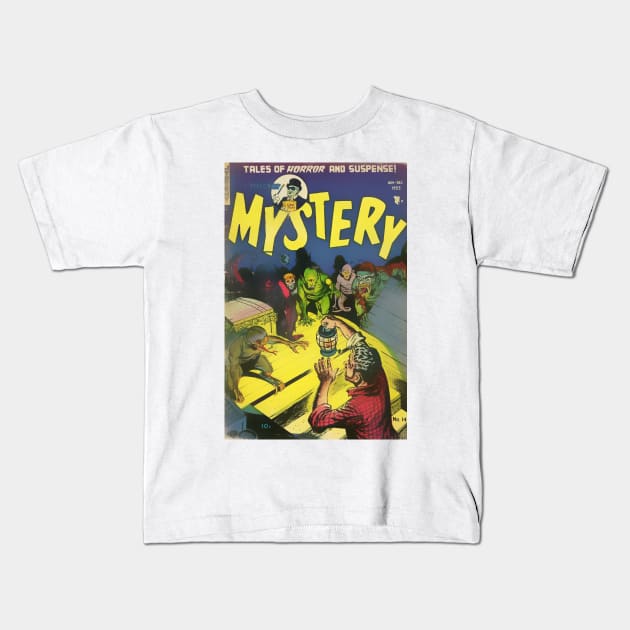 Pulp Horror Mr. Mystery Kids T-Shirt by Psychosis Media